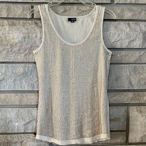 a.n.a gold Metallic Tank Top